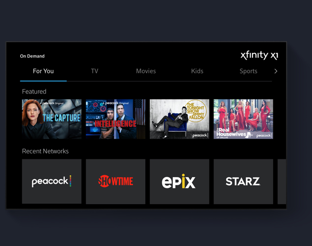 Xfinity X1 on TV screen